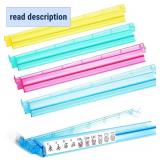 SSFUN Mahjong All-in-One Tile Rack & Pusher, Clear Acrylic Mahjong Rack and Pusher Combo, Modern American Majiang Tile Racks Set of 4 (Multi-Color)