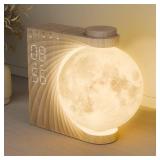 AIRIVO Alarm Clock for Bedrooms, Sunrise Alarm Clock Wake Up Light for Kids Teens, White Noise Sound Machine, Moon Light Dual Alarms for Heavy Sleepers, Night Light Clock for Preppy Room Decor