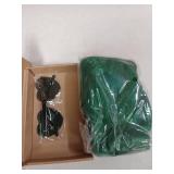 PLULON Green Wavy Bob Wigs with Bangs Heart Sunglasses Hair Cap for Women, Colored Synthetic Hair Short Bob Loose Curly Shoulder Length Wigs for Costume Bachelorette Party Music Festival