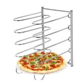 HBUYGF Pizza Rack, 5-Tier Stainless Steel Pizza Pan Storage Rack, Compact and Convenient Design for Easy Storage Multiple Pizzas pan 10.43" L x 8.52" W x 13" H, Pizza Pan Rack
