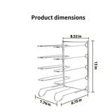 HBUYGF Pizza Rack, 5-Tier Stainless Steel Pizza Pan Storage Rack, Compact and Convenient Design for Easy Storage Multiple Pizzas pan 10.43" L x 8.52" W x 13" H, Pizza Pan Rack