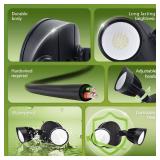 Philips 44W 3500LM LED Security Flood Light Outdoor Switch Controlled Aluminum Security Light, 2 Adjustable Heads 5000K Daylight Wet Location for Patio, Garden, Yard Lights