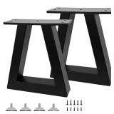 Rioychan 8 Inch Trapezoid Metal Table Legs Black, DIY Furniture Feets for Bench, Coffee Table, Stool Cabinet Legs, Including Screws and Adjustable Feet Pads, 8 Inch x 7.9 Inch