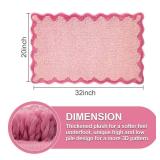 ORTIGIA Cute Pink Scalloped Bath Mat, Fun Plush Microfiber Scallop Bathroom Rugs Non Slip Washable Quick Dry Absorbent, Bathmat Bath Rug Carpet for Shower Stall Vanities Kitchen Floor Entrance, 20x32