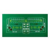 Craps Table Top Felt Layout - 36" x 72" Rectangle Las Vegas Style Green Casino Poker Table Cover Mat, Great for Poker Game Night Events Theme Party Fundraisers & Gatherings