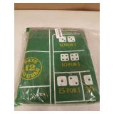 Craps Table Top Felt Layout - 36" x 72" Rectangle Las Vegas Style Green Casino Poker Table Cover Mat, Great for Poker Game Night Events Theme Party Fundraisers & Gatherings