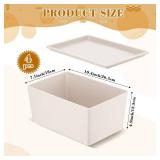 Menkxi 4 Pcs Storage Bins with Lids Plastic Stackable Containers for Organizing Shelves Christmas Ornament Box Baskets(Beige,Small)