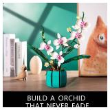 JOJO&Peach Orchid Bonsai Building Set, Botanical Collection, Artificial Flowers for The Home or Office, Gifts for Valentine, Mother
