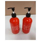 COHOSEGE Glass Soap Dispenser Set 2 Pack,16 Oz Dish Soap Dispenser for Kitchen Sink,Red Kitchen Accessories and Kitchen Decor,Red Decorations and Kitchen Utensils for Kitchen
