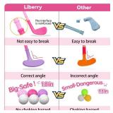 Liberry Toddler Golf Set for 2 3 4 Years Old Girls Boys, Upgraded Kids Golf Cart with Golf Cornhole Board & Putting Mat, Indoor and Outdoor Golf Toys Birthday Gift, Pink