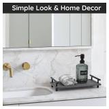 Segbeauty 12x6in Large Vanity Tray, Instant Stone Drying Mat for Bathroom Kitchen Counter, Diatomaceous Fast Dry Soap Organizer With Handle