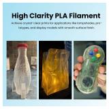 TEQStone PLA Filament 1.75mm Clear 1KG Perfectly Wound Accuracy +/-0.02mm Transparent PLA Basic 3D Printer Filament