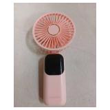 GOCKERA Portable Fan, 4200mAh Battery Operated Fan, 5 Speeds&Digital Display, Makeup Fans for Women with Base, 180Â°Foldable 3in1 Handheld/Neck/Desk Fan for Outdoor Indoor,Ultra Quiet (Pink), Chargi