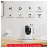 Cinnado Security Camera Indoor-2K 360° WiFi Cameras for Home Security Pet/Dog/Baby Camera with Phone app, 2-Way Audio, Night Vision, 24/7 SD Card Storage, Works with Alexa & Google Home (2.4Ghz)-D1