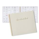 Maitys 2026-2027 Large 6 Column Salon Appointment Book for Hairstylist Spa Business, Hourly Planner 15 Minute Interval, 200 Pages Undated 6 Am 9 Pm Spiral Bound Checklist Planner(Beige, Minimalist)