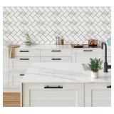 Estmoon 7 Pack Cabinet Handles Matte Black Cabinet Pulls with 3 Inch Hole Center, Stainless Steel Kitchen Cabinet Handles Black Kitchen Handles for Cabinets and Drawers, 76mm Hole Centers