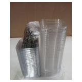 100 Pack 8OZ Plastic 50Pcs Square Dessert Cups with Lids and 50Pcs Spoons,Square Ice Cream Container with Forks, Disposable Parfait Cups for Mousse Cupcake Pudding Snacks Yogurt Parfait Fruits 50Sets