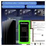 Ferilinso Auto-Dust-Install 3 Pack Privacy Screen Protector for iPhone 17 Pro with (Private Accessories)-Metal Aluminum Alloy Camera Lens Protector, Tempered Glass Cover, Case Friendly