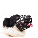 Soft Elastic Dog Muzzle for Small, Medium, Large and Extra Large Dogs, Allows Panting and Drinking, Breathable, Adjustable Ring Pet Muzzle for German Shepherds, Huskies, Labrador Retrievers