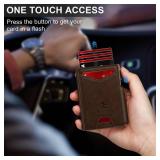 Wallet for Men Wallet with Slim Pop Up Card Holder 9-13 Cards, Bifold Minimalist Smart Wallet RFID Blocking Credit Card Holder with ID Window & Stretchable Cash Slot Compact Metal Aluminum Card Case