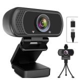USB C Webcam for Switch 2 / PC: 1080P HD Web Cam with Mic,Computer Camera with Privacy Cover & Tripod Stand for MAC Desktop Laptop, Wide Angle Webcam Pro Streaming Web Camera for Skype/Teams/Webex