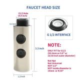 Kitchen Sink Faucet Sprayer Head, 2 Functions Sprayer Attachment for Faucet,Pull Down Faucet Head Replacement Part, G 1/2 Pull Out Spray Head for Kitchen Faucet Tap Sprayer Spout