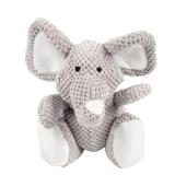 goDog Checkers Elephant Tough Plush Toy with Chew Guard Technology, Durable Checkered Fabric & Squeaker for Active Play, Gray, Large