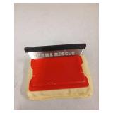 Grill Rescue Griddle Brush Bristle-Free, Heavy-Duty Griddle Cleaner for Flat Tops & BBQ Griddles | Heat Resistant, Safe for Nonstick Surfaces, Cast Iron & Stainless Steel (Griddle Brush with Scraper, 