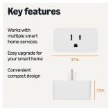 Amazon Basics Smart Plug, Matter Compatible, Compatible with Amazon Alexa, Google Home, Apple HomeKit, Matter Hub Required, 2.4 GHz Wi-Fi only, White, X-Pack