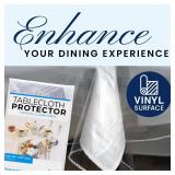 BRODER MFG. INC. Tablecloth Protector Crystal Clear Vinyl (60"x90" Oval) | Thick, Durable Clear Table/Tablecloth Protector | Perfect for Parties, Special Occasions, Gatherings, and Everyday Use