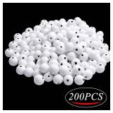 Aylifu 200pcs 12mm White Wooden Round Beads - Natural Unfinished Loose Beads Spacer Beading Supplies Jewelry Findings for DIY Crafts Jewelry Making, 2.5mm Hole