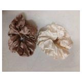 OLESILK Silk Scrunchies Oversized 100% Mulberry: Large for Long Thick Hair, Soft and Smooth for No Damage Hair Care Sleeping, Vintage Fashion 2pk