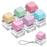 Taiyin 6 Pcs Keyboard Toy Clicker Keyboard Fidget Keychain Decompression Toys Button Stress Relief Gifts for Adult to Relief Stress Pass the Time (Nomal Style,Macaron Colors)