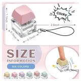 Taiyin 6 Pcs Keyboard Toy Clicker Keyboard Fidget Keychain Decompression Toys Button Stress Relief Gifts for Adult to Relief Stress Pass the Time (Nomal Style,Macaron Colors)
