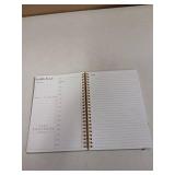 Daily Planner Undated - A5 To Do List Notebook Hourly Schedules, Spiral Appointment Planner for Women and Men, PVC Hardcover, Inner Pocket, Elastic Closure, 5.8" x 8.3", Green