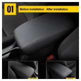 AOMSAZTO Armrest Covers for Corolla 2014-2019 Black Console Cushion for Corolla