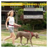 Fida 6-in-1 Hands Free Dog Leash Heavy Duty, Reflective Wasit Corssbody Dog Leash with Car Seat Clip | Adjustable for Running Hiking | Shock Absorbing Bungee, Dual Padded Detachable Handles (Red)