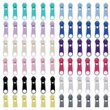 DOITEM 72Pcs Zipper Repair Kit - 5# Zipper Pull Rescue Kit for Clothing, Jackets, Purses, Luggage, Backpacks (12 Colors)