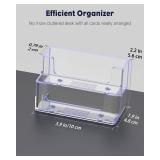 Uniclife 2 Pack Acrylic Business Card Holder for Desk 2 Slots Clear Business Card Display Stand for Men & Women Desktop Business Card Organizer Card Stand for Office Home Exhibition, 120 Card Capacity