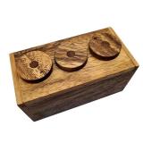 3 Wheel Combination Secret Lock Puzzle Box