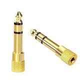 VCE 6.35mm (1/4 inch) Male to 3.5mm (1/8 inch) Female Stereo Audio Jack Adapter for Aux Cable, Guitar Amplifier, Headphone, 2 Pack