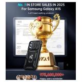 LeYi Compatible for Samsung Galaxy A15-5G Phone Case: Galaxy A15 5G Screen Protector Scratch Resistant [2 Packs] with A15 Case, Heavy Duty Shockproof para Basic Android Galaxy Phone Case A 15, Black