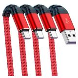 USB C Cable 6ft 3Pack, USB A to Type C Charger Fast Charging, Charger Cable Nylon Braided USB C Cord for iPhone 16 15/15 Plus/15 Pro/15 Pro Max, Samsung Galaxy S23/S22/S21/S24, Note 10 9-Red
