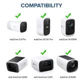 2Pack Wall Mount Compatible with eufyCam 2C/2C Pro, 2/2 Pro, 3C/S300, 3/S330, Also for SoloCam S220/C210, Adjustable Camera Mount Brackets for Eufy Camera Indoor/Outdoor - White