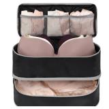 Cambond Travel Underwear Organizer Bag - 4-in-1 Lightweight Double Layer Bra Travel Bag, Portable Expandable Compression Packing Organizers, Underwear Storage Bag Packing Cubes