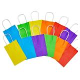 SUNCOLOR 24-Pack Rainbow Gift Bags with Handles, 8" Multi-Color Paper Party Favor Bags for Goodies. Birthdays, Events, Classrooms & Celebrations