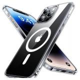 TORRAS Magnetic Case [ Never Yellow][Military Grade Drop Tested] [Compatible with MagSafe] Protective Slim Case Designed for iPhone 14 Pro Max 6.7