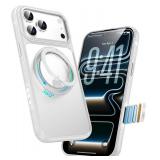 XUXSO for iPhone 17 Pro Max Case, Compatible with MagSafe, Slim Shockproof Military-Grade Rugged Protective Case with Stand, Camera Control, Comfort Grip (B-White, iPhone 17 Pro Max)