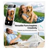 XUXSO for iPhone 17 Pro Max Case, Compatible with MagSafe, Slim Shockproof Military-Grade Rugged Protective Case with Stand, Camera Control, Comfort Grip (B-White, iPhone 17 Pro Max)