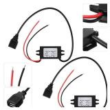 Weewooday 12v to 5v Dc Converter Buck Module USB Output Power Adapter Dc Car Power Converter Regulator(2 Pieces)